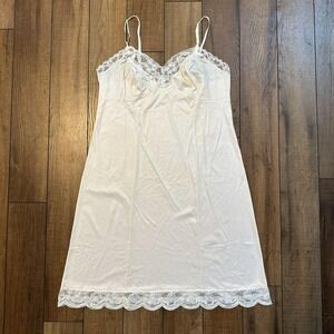 Vintage Vanity Fair Lace Slip Dress Lingerie‎ white womens top size 40